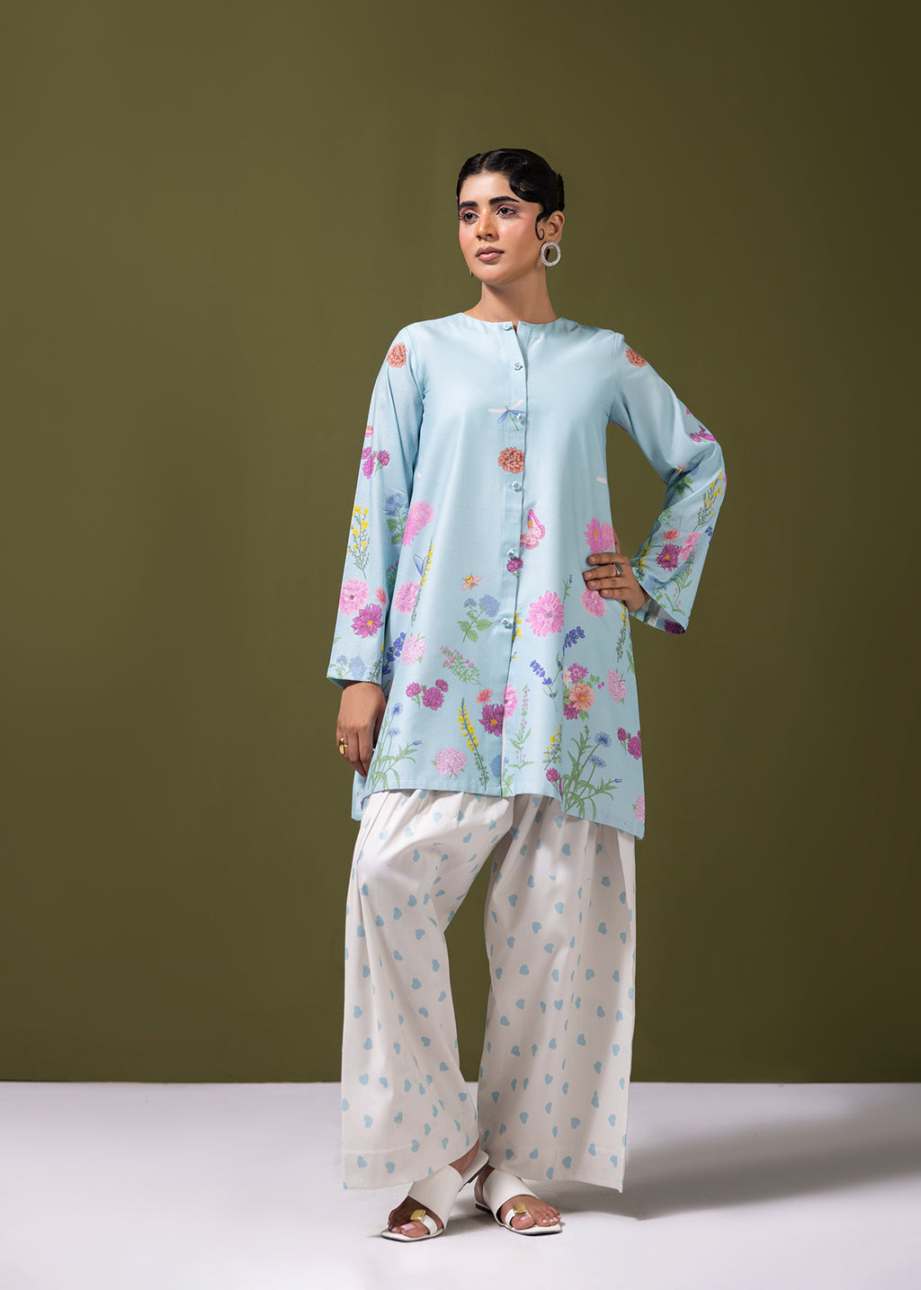 Contemporary Pakistani printed lawn co-ord